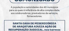 Santa Casa de Araçatuba ajuíza Ação de Recuperação Judicial